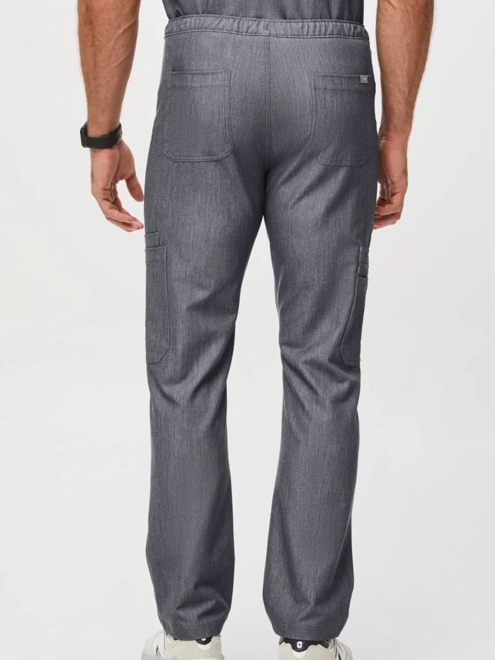 FIGS Men's Cairo Cargo Scrub Pants in the limited edition color Slate.